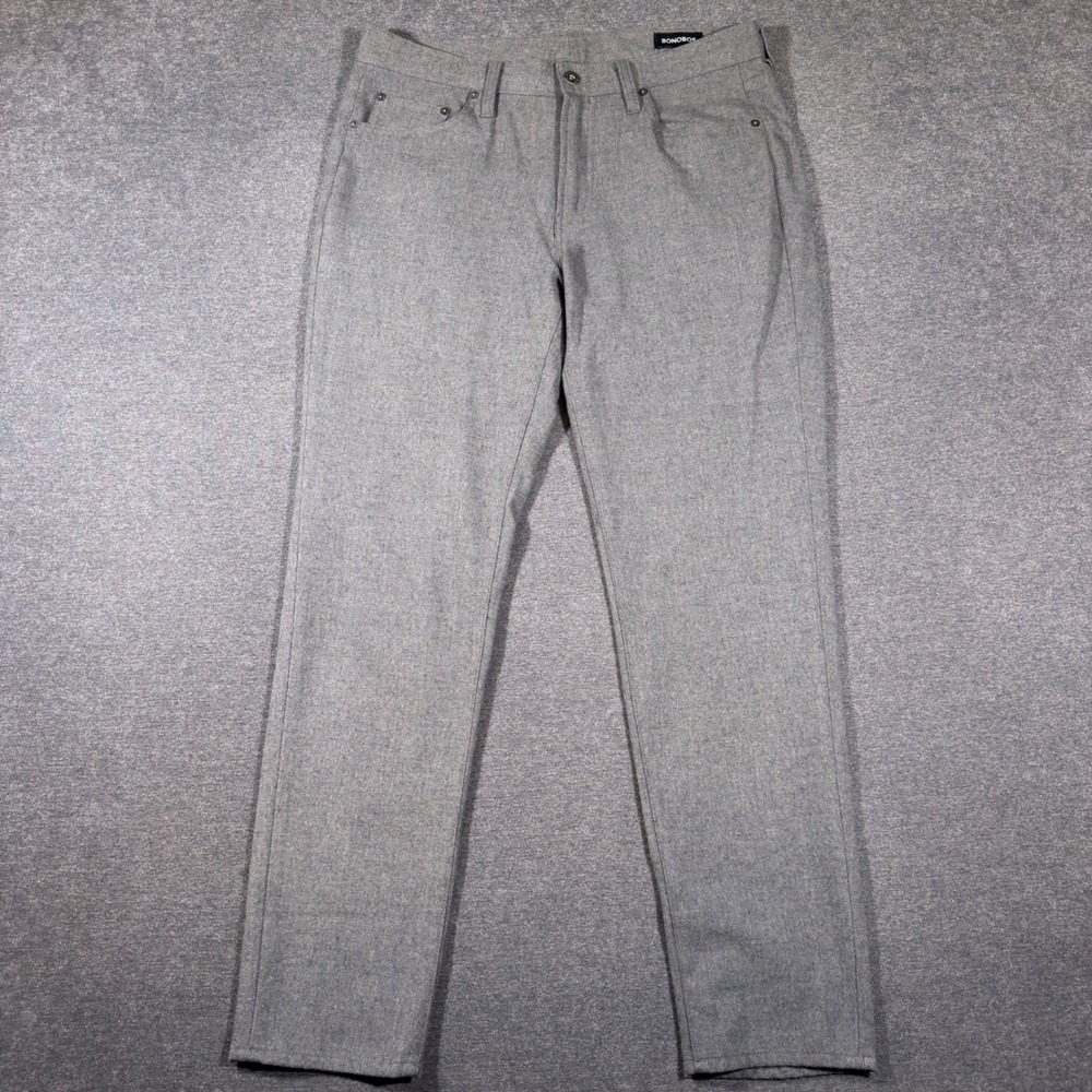 Bonobos Pants Mens 31x30 Grey Slim Taper Wool Blend Business Casual Trousers